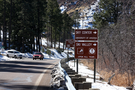 Picture of sky center sign at mount lemmon