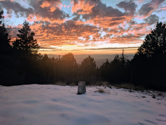 Winter sunset with clouds at Mt. Lemmon SkyCenter