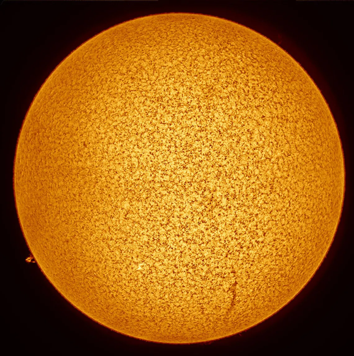 Sun through a solar telescope